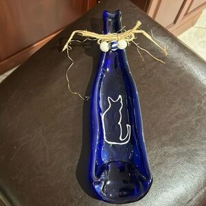Wine bottle, cat spoon rest or tray